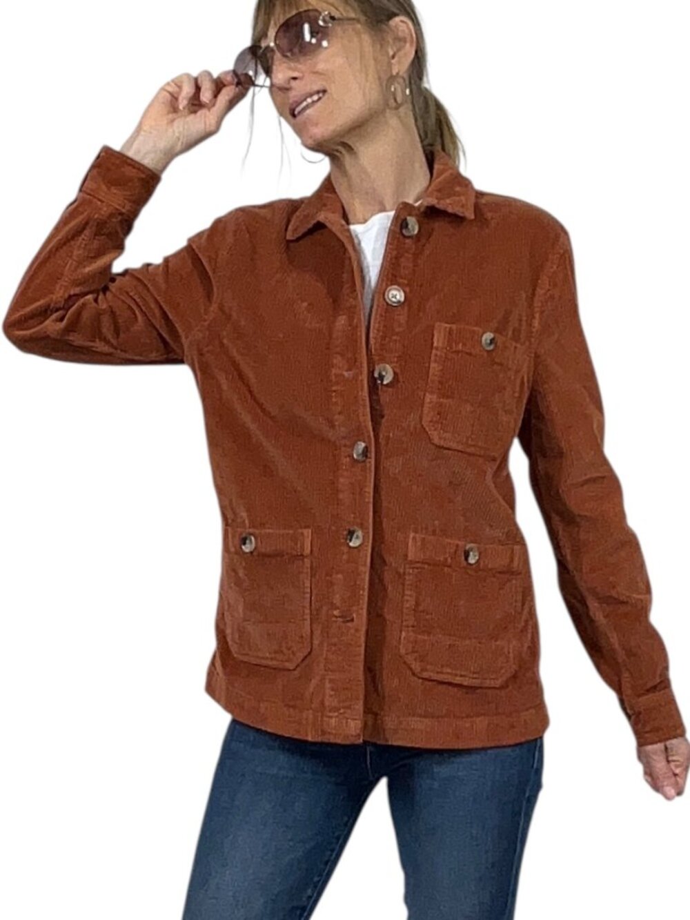 Faherty Studio Corduroy Chore Jacket XS Gingerbread - Picture 4 of 16